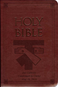 Laser Embossed Catholic Bible with Franciscan Crest Cover - Burgundy NABRE Laser Embossed Catholic Bible with Franciscan Crest Cover - Burgundy NABRE