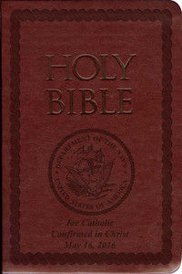 Laser Embossed Catholic Bible with Navy Cover - Burgundy NABRE Laser Embossed Catholic Bible with Navy Cover - Burgundy NABRE