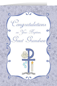 Great Grandson's Baptism Greeting Card Great Grandson's Baptism Greeting Card