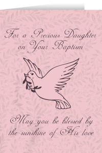 Daughter's Baptism Dove Greeting Card
