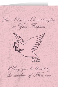 Granddaughter's Baptism Dove Greeting Card