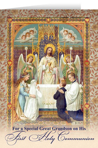 Great Grandson's First Communion Greeting Card Great Grandson's First Communion Greeting Card