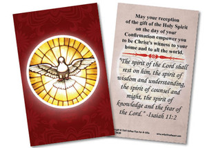 Holy Spirit Confirmation Holy Card II Holy Spirit Confirmation Holy Card II