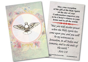Spring Watercolor Dove Confirmation Holy Card Spring Watercolor Dove Confirmation Holy Card