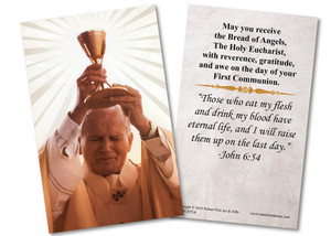 Pope Saint John Paul II First Communion Holy Card Pope Saint John Paul II First Communion Holy Card