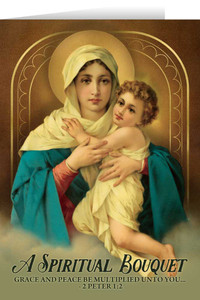 Madonna and Child Spiritual Bouquet Greeting Card Madonna and Child Spiritual Bouquet Greeting Card