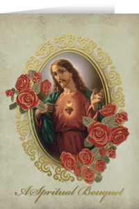 Sacred Heart Spiritual Bouquet Greeting Card Sacred Heart Spiritual Bouquet Greeting Card