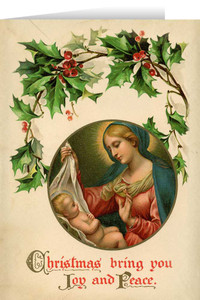 Vintage Madonna with Holly Christmas Cards (box of 25) Vintage Madonna with Holly Christmas Cards (box of 25)