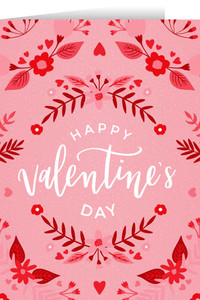 Happy Valentine's Day Pink Valentine's Day Greeting Card Happy Valentine's Day Pink Valentine's Day Greeting Card