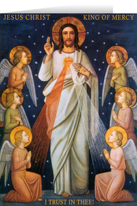 King of Mercy with Prayer Greeting Card King of Mercy with Prayer Greeting Card