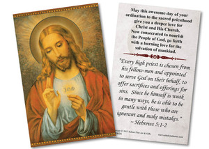 Eucharistic Ordination Holy Card Eucharistic Ordination Holy Card