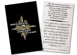 Behold the Lamb of God Ordination Holy Card Behold the Lamb of God Ordination Holy Card