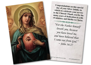 Immaculate Heart Silver Jubilee Holy Card Immaculate Heart Silver Jubilee Holy Card