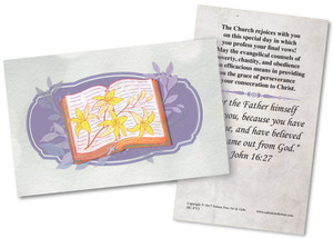 God's Service Final Vows Holy Card God's Service Final Vows Holy Card