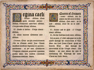 Latin-English Regina Caeli Poster Latin-English Regina Caeli Poster