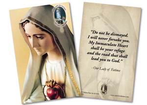 Our Lady of Fatima Immaculate Heart Quote Anniversary Holy Card Our Lady of Fatima Immaculate Heart Quote Anniversary Holy Card