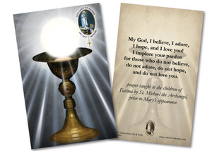 Eucharist Chalice "My God, I Believe, I Adore" Fatima Holy Card Eucharist Chalice "My God, I Believe, I Adore" Fatima Holy Card