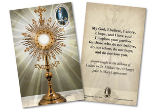 Fatima "My God, I Believe, I Adore" Monstrance Holy Card Fatima "My God, I Believe, I Adore" Monstrance Holy Card
