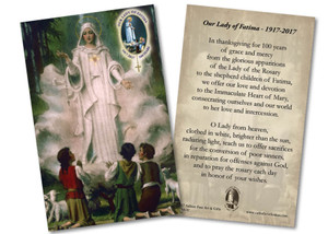 Our Lady of Fatima in Cloud 100 Year Anniversary Holy Card Our Lady of Fatima in Cloud 100 Year Anniversary Holy Card