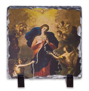Mary Undoer of Knots Square Slate Tile Mary Undoer of Knots Square Slate Tile