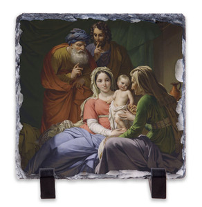 Holy Family with Grandparents Joachim and Anne Square Slate Tile Holy Family with Grandparents Joachim and Anne Square Slate Tile