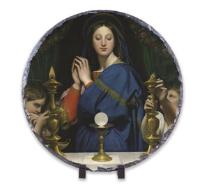 Madonna of the Host Round Slate Tile Madonna of the Host Round Slate Tile