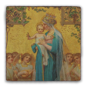 Madonna and Child by Enric M. Vidal Square Tumbled Stone Tile Madonna and Child by Enric M. Vidal Square Tumbled Stone Tile