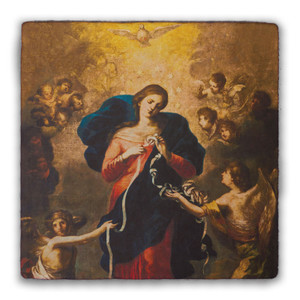 Mary Undoer of Knots Square Tumbled Stone Tile Mary Undoer of Knots Square Tumbled Stone Tile