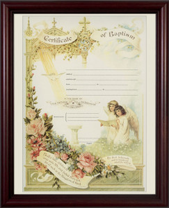 Certificate of Baptism Cherry Framed Certificate of Baptism Cherry Framed