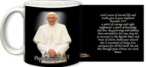 Pope Benedict XVI with Prayer (black) Mug Pope Benedict XVI with Prayer (black) Mug