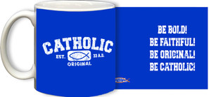 Catholic Original White/Blue Mug Catholic Original White/Blue Mug