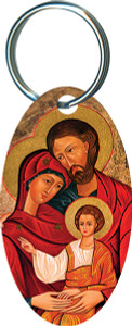 Holy Family Icon Oval Keychain