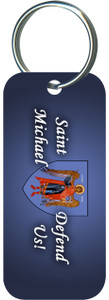St. Michael Defend Us Blue Rectangle Keychain St. Michael Defend Us Blue Rectangle Keychain