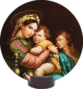 Madonna della Seggiola (Madonna of the Chair) Round Desk Plaque Madonna della Seggiola (Madonna of the Chair) Round Desk Plaque