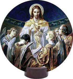 Christ, Bread of Angels Round Desk Plaque Christ, Bread of Angels Round Desk Plaque