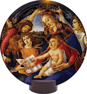 Madonna of the Magnificat Round Desk Plaque Madonna of the Magnificat Round Desk Plaque