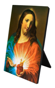 Sacred Heart Holding Heart Vertical Desk Plaque Sacred Heart Holding Heart Vertical Desk Plaque