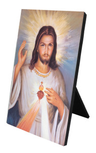 Divine Mercy with Sacred Heart Detail Vertical Desk Plaque Divine Mercy with Sacred Heart Detail Vertical Desk Plaque