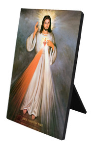 Divine Mercy with Sacred Heart Vertical Desk Plaque Divine Mercy with Sacred Heart Vertical Desk Plaque