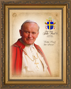 Pope John Paul II Sainthood Commemorative Framed Portrait Pope John Paul II Sainthood Commemorative Framed Portrait