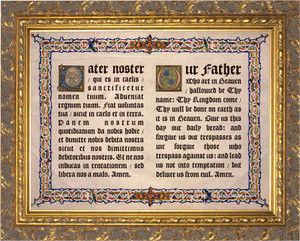 Latin-English Our Father Gold Framed Art Latin-English Our Father Gold Framed Art