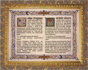 Latin-English Hail Holy Queen Gold Framed Art Latin-English Hail Holy Queen Gold Framed Art