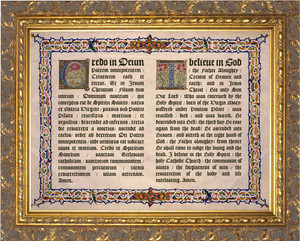 Latin-English Apostles Creed Gold Framed Art Latin-English Apostles Creed Gold Framed Art