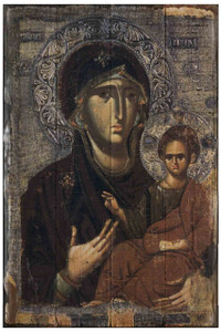 Virgin Hodegetria (Our Lady of the Way) Rustic Wood Icon Plaque Virgin Hodegetria (Our Lady of the Way) Rustic Wood Icon Plaque