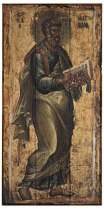 The Apostle Matthew Rustic Wood Russian Icon Plaque The Apostle Matthew Rustic Wood Russian Icon Plaque