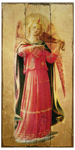 Fra Angelico Angel with Violin Rustic Wood Plaque Fra Angelico Angel with Violin Rustic Wood Plaque