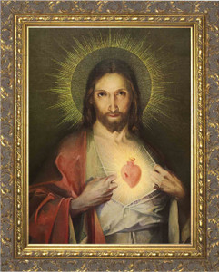 Polish Sacred Heart - Ornate Gold Framed Art Polish Sacred Heart - Ornate Gold Framed Art