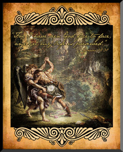Jacob Wrestling Angel Graphic Wall Plaque Jacob Wrestling Angel Graphic Wall Plaque