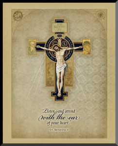 Benedictine Cross Graphic Wall Plaque Benedictine Cross Graphic Wall Plaque