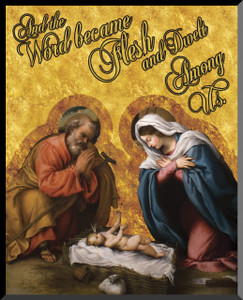 Nativity with Reaching Jesus Graphic Wall Plaque Nativity with Reaching Jesus Graphic Wall Plaque